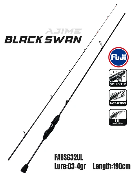 Fujin Ajime Black Swan 190cm 03-4gr Aji LRF Kamışı ürün görseli 1