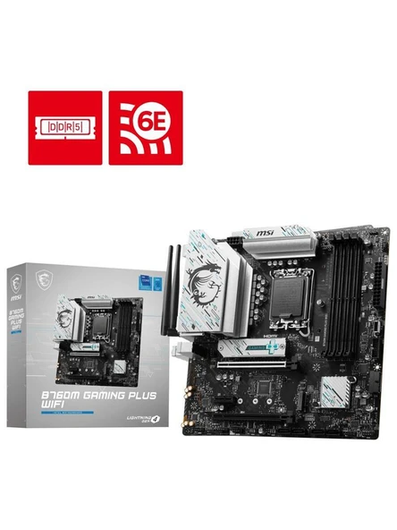 Msı Pro B760 Gaming Plus Wi-Fi Intel LGA1700 DDR5 ATX Anakart ürün görseli 1