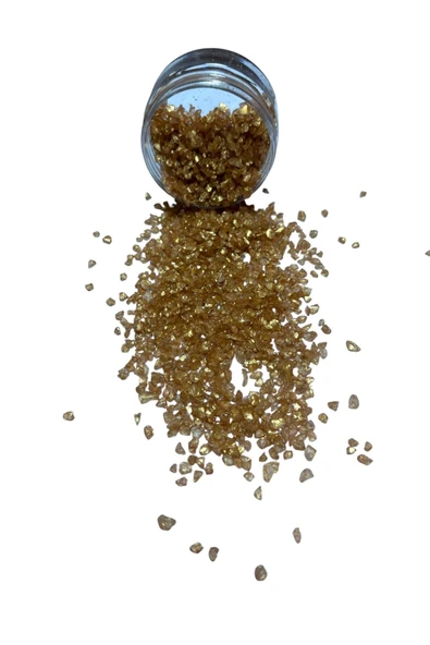 stonechem Epoksi Çalışmalarınız İçin Parlak Cam Kırıkları 2-4 mm ANTİK ALTIN 100 gr ürün görseli 1