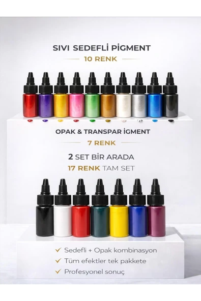 stonechem Epoksi bazlı opak ve sedefli pigment seti tüm renkler ürün görseli 1