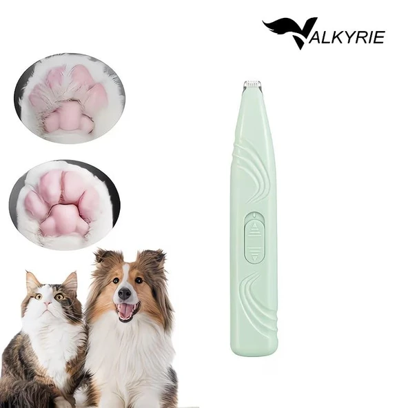 Valkyrie Kedi Köpek Pati Tüy Kesme Makinesi Sessiz Hassas Bölge Traş Cihazı Seramik & Çelik Bıçaklı Yeşil ürün görseli 1