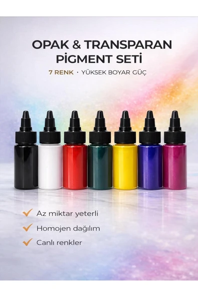 stonechem Yüksek Kalite Opak ve Transparan Epoksi Pigment Seti 7 Renk 35 Gr ürün görseli 1
