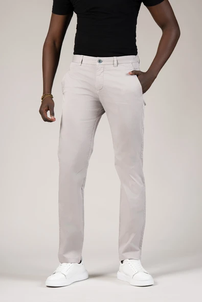Regular Fit Pamuklu Arka Beli Lastikli Yazlık Chino Pantolon ürün görseli 1