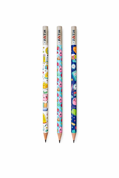 FATİH KAWAİİ DESENLİ KURŞUN KALEM 3 ADET ürün görseli 1