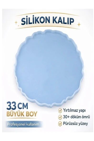 stonechem Epoksi Silikon Kalıp Büyük Tepsi Kenarı Dalgali Model 33.5 CM ürün görseli 1