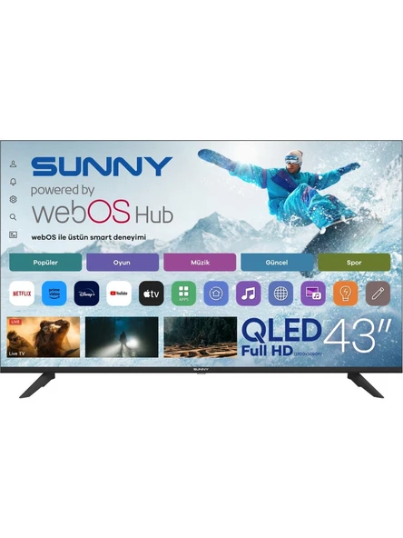 Sunny SN43QFMLN-W02S Full HD 43'' 109 Ekran Uydu Alıcılı webOS Smart QLED TV ürün görseli 1