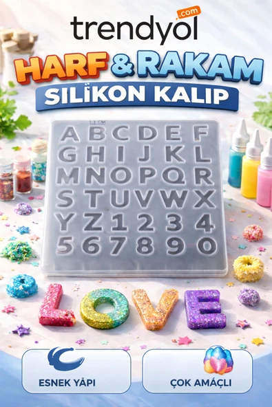 stonechem Epoksi Silikon Kalıp Büyük Harfler Kalıbı Küçük Boy 1.7 CM 36lı ürün görseli 1