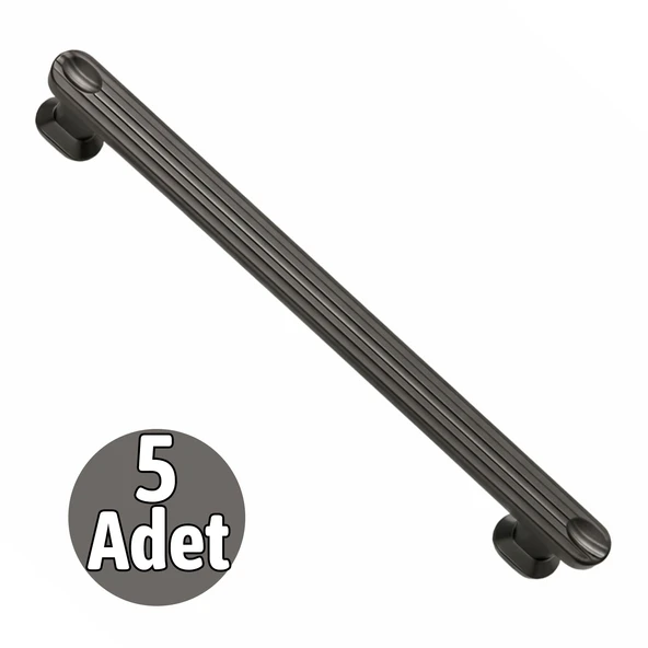 Lüx Özen Metal Mat Skoç Füme Çekmece Kulp 160 mm 5 Adet Set Modern Dolap Kapak Kulbu Şık Tasarım ürün görseli 1