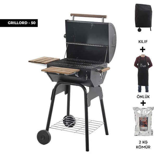 Cheffi Grillord-50 Kömürlü Barbekü Mangal (ÖNLÜK VE KILIF HEDİYELİ) ürün görseli 1