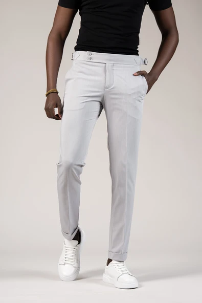 Perpant Slimfit Kemer Tokalı Yazlık Kumaş Pantolon ürün görseli 1