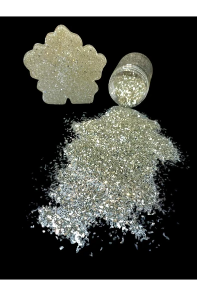 stonechem 50 Gr Epoksi Süsleme Simleri GÜMÜŞ Yüksek Mikron Parlak ürün görseli 1