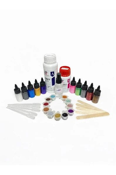 stonechem 750 Gr Şeffaf Epoksi + Köpük Giderici + Sıvı Sedefli Pigment + Sim Seti+ Pipet + Karıştırıcı Çubuk ürün görseli 1