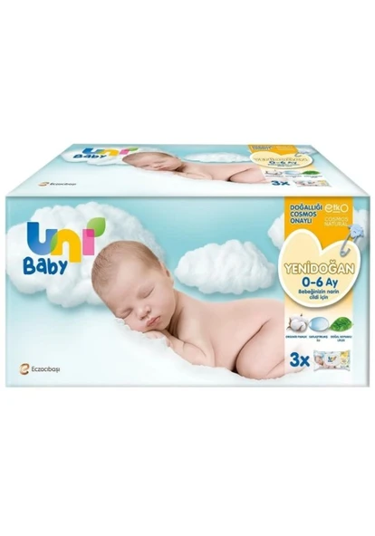 Uni Baby Yenidoğan Islak Mendili 3x40 Adet ürün görseli 1