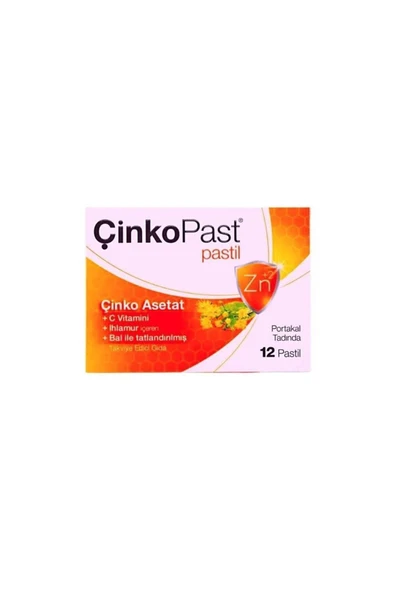Çinkopast Pastil Çinko Asetat, C Vitamini Ve Ihlamur Içeren Takviye Edici Gıda 12 Pastil ürün görseli 1