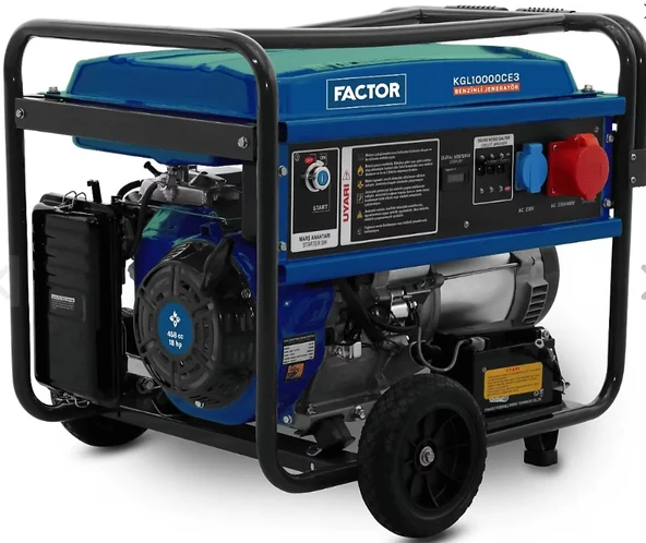 FACTOR KGL10000CE3 Benzinli Jeneratör 10 kVA Marşlı ve İpli Trifaze ürün görseli 1