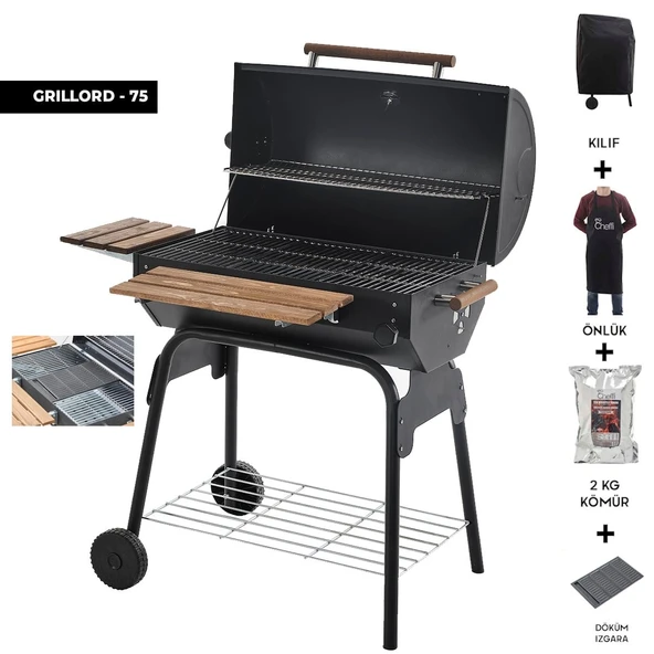Cheffi Grillord-75 Kömürlü Barbekü Mangal (DÖKÜM IZGARA, ÖNLÜK VE KILIF HEDİYELİ) ürün görseli 1
