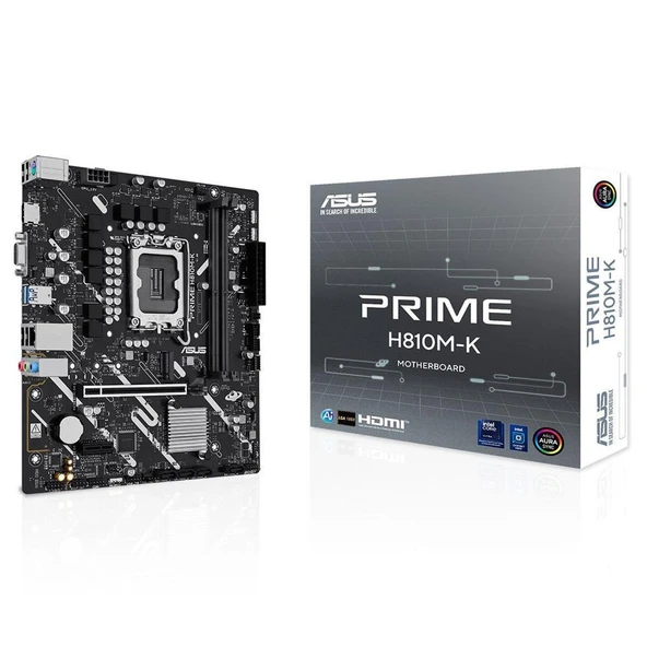 Asus Prime H810M-K 6400MHz DDR5 Soket LGA1851 M.2 HDMI VGA mATX Anakart ürün görseli 1