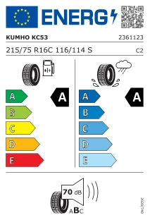 KUMHO PORTRAN KC53 A-A (Etiket) 215/75R16C 113/111R Yaz Lastiği - 2025 ürün görseli 1