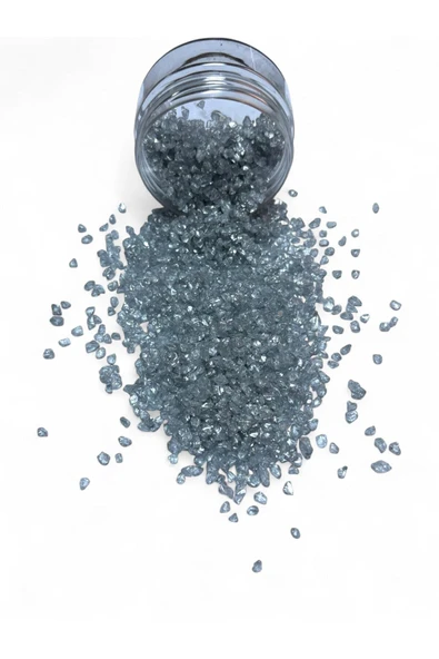 stonechem Epoksi Çalışmalarınız İçin Parlak Cam Kırıkları 2-4 mm GRİ SİLVER 100 gr ürün görseli 1