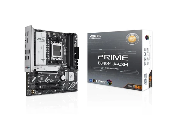 Asus Prime B840M-A-CSM Amd B840 Am5 Ddr5 7600 2Xdp Hdmı 3X M2 Usb3.2 Rgb Matx Anakart ürün görseli 1