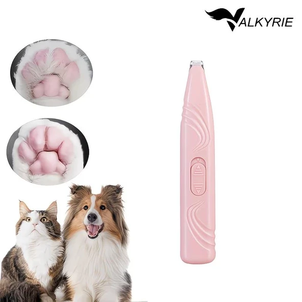 Valkyrie Kedi Köpek Pati Tüy Kesme Makinesi Sessiz Hassas Bölge Traş Cihazı Seramik & Çelik Bıçaklı Pembe ürün görseli 1