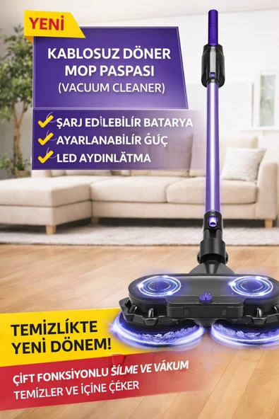 JASPER MİNİSAN Şarjlı Kablosuz Mop Paspas MNSN-01 ürün görseli 1