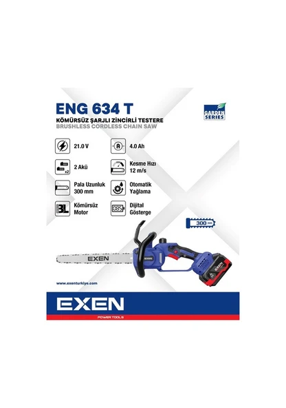 EXEN ENG 624 Şarjlı Budama Testeresi 200mm ürün görseli 1