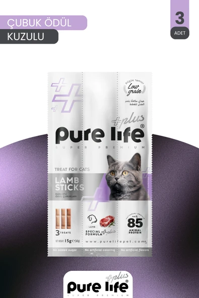 PureLife Plus Kuzulu Stick Kedi Ödül Maması ürün görseli 1