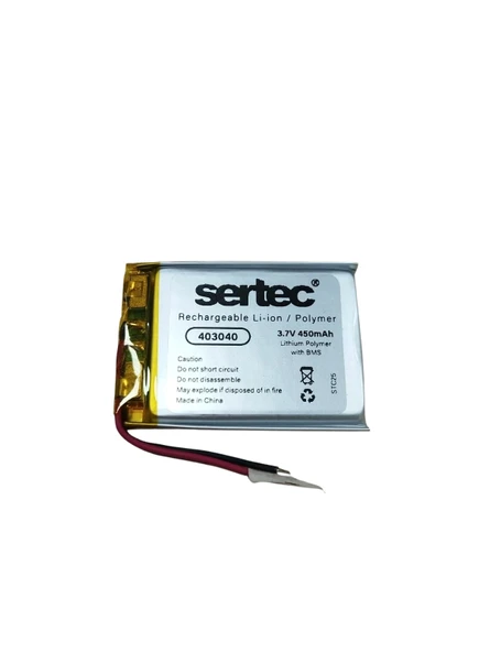 Sertec 403040 3.7v 450 Mah Li-polymer Pil (devreli/1.5a) ürün görseli 1
