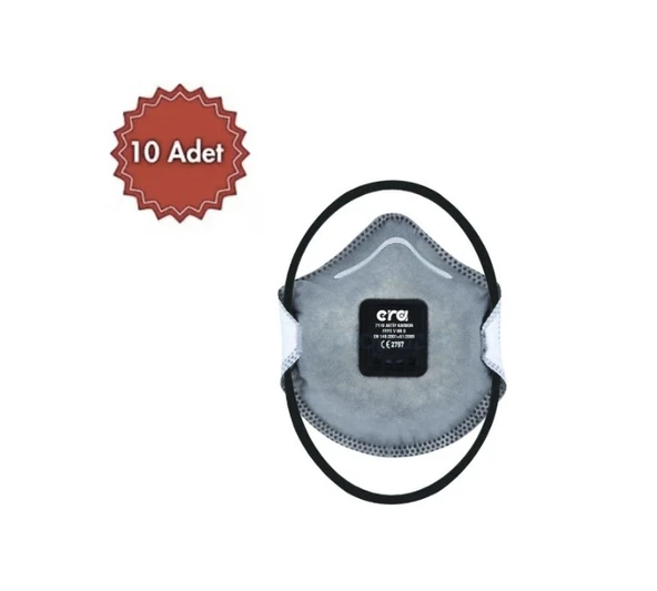 10 Adet Aktif Karbon Maske ERA 7110 AC FFP2 V NR D Ventilli ürün görseli 1