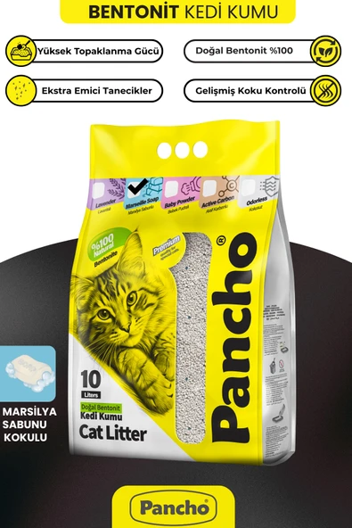 Pancho Marsilya Sabunu Kokulu Kedi Kumu 10 LT ürün görseli 1