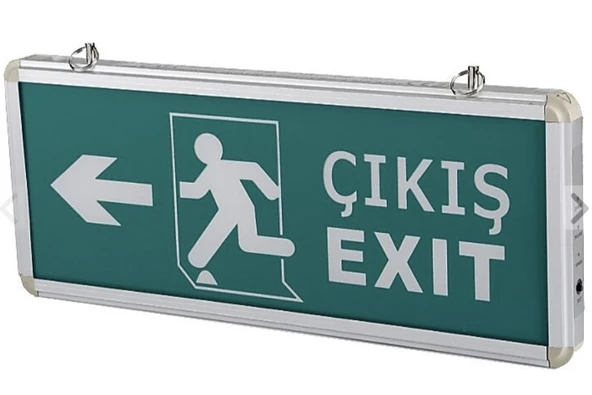 Exıt Çıkış Armatürü Ledli 3 Saat Akülü - Exıt Çıkış Sol Sağ Adamlı Cata 9170 3w ürün görseli 1