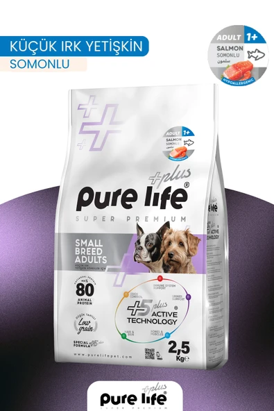 PureLife Plus Somonlu Küçük Irk Yetişkin Köpek Maması 2,5 KG ürün görseli 1
