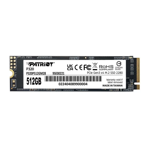 Patriot 512GB P320 3000-2200MB-s NVMe M.2 SSD (P320P512GM28) Ssd Disk ürün görseli 1