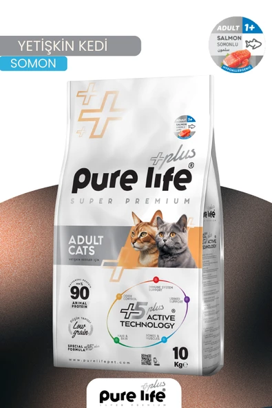 PureLife Plus Somonlu Yetişkin Kedi Maması 10 KG ürün görseli 1