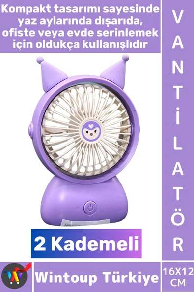 #Vantilatör Kompakt Sessiz Hafif Kablosuz Taşınabilir Usb Şarjlı 2 Kademeli Masa El Fanı Vantilatör ürün görseli 1