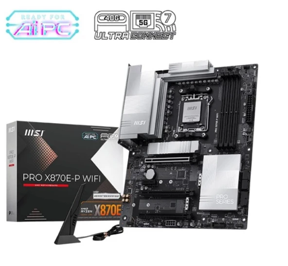 Msi Pro X870E-P WIFI DDR5 AMD X870E AM5 Soket DDR5 8200+(OC)MHz ATX Oyuncu (Gaming) Anakart ürün görseli 1