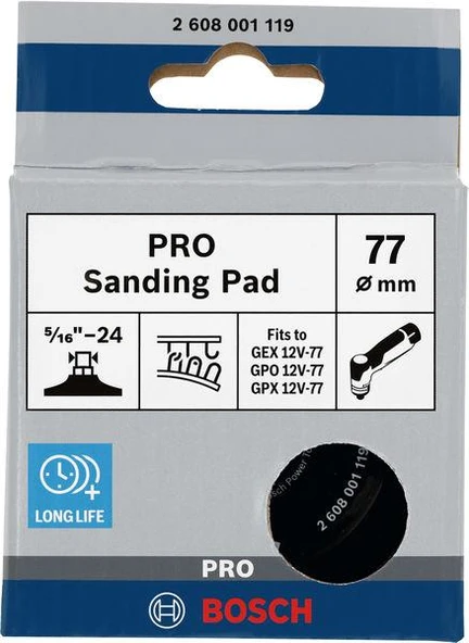 Bosch PRO Zımpara Tabanı 77 mm Kancalı - Resim 2