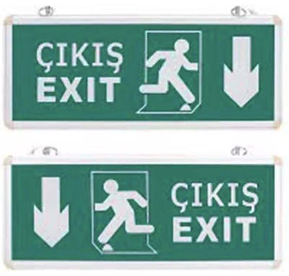 Exıt Çıkış Armatürü Ledli 3 Saat Akülü - Aşağı Ok Çıkış Exıt Adamlı Cata 9167 3w ürün görseli 1