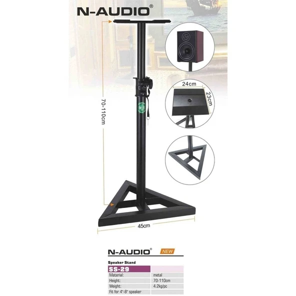 N-AUDİO SS-29 STUDYO MONITOR SEHPASI ÇİFT ürün görseli 1