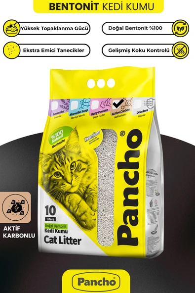 Pancho Aktif Karbon Kedi Kumu 10 LT ürün görseli 1
