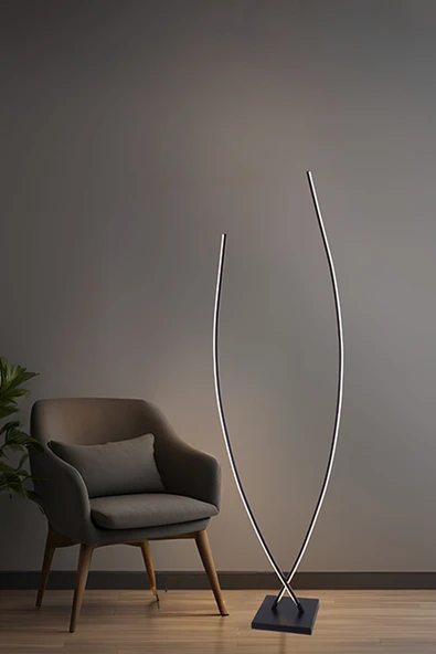 3 Renk U Model LED Avize Modern Düz Lamba, Yerden Aydınlatmalı, Enerji Tasarruflu Tavan Lambası ürün görseli 1
