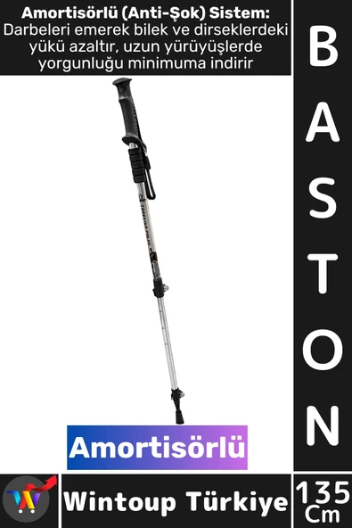 #Baston Ergonomik Konforlu Outdoor Baston Amortisörlü Ayarlanabilir Trekking Yürüyüş Destek Batonu ürün görseli 1