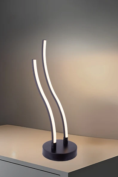 3 Renk Dalga Model ’lü Çubuk LED Masa Aydınlatması Siyah Modern Dekoratif Tasarım ürün görseli 1