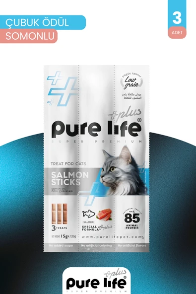 PureLife Plus Somonlu Stick Kedi Ödül Maması ürün görseli 1