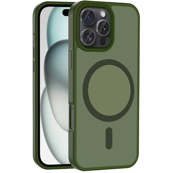 Apple iPhone 16 Pro Kılıf M-safe Şarj Özellikli Mat Arka Yüzey Zore Sio Kapak ürün görseli 1