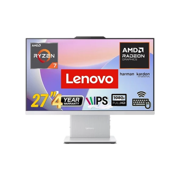 ıdeacentre Aıo 27ARR9 Amd Ryzen 7-7735HS 24GB 512GB SSD Windows 11 Pro 27" Fhd All In One Bilgisayar Snertech ürün görseli 1