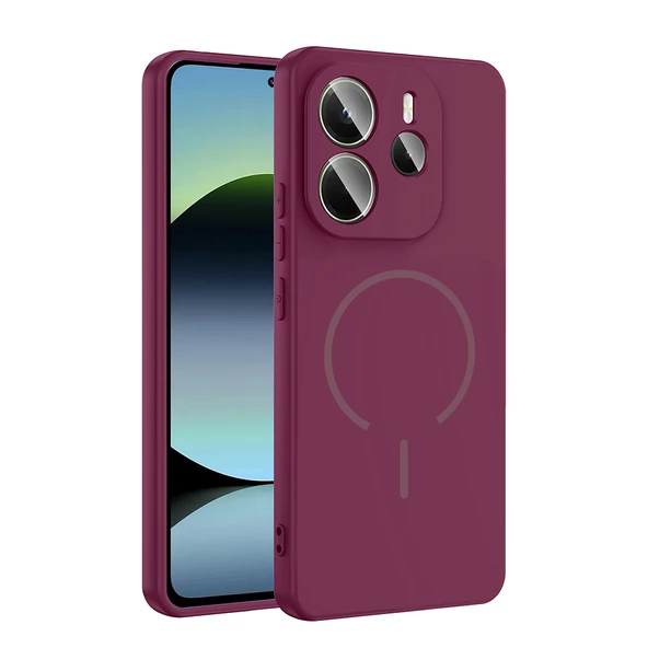 Xiaomi Redmi Note 14 4G Kılıf M-safe Şarj Özellikli Zore Meta Kapak ürün görseli 1