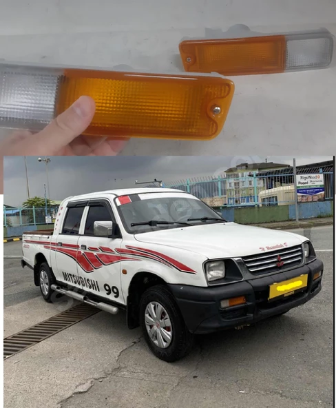 İKİ ADET fiyatıdır MITSUBISHI L200 Mitsubishi L200 Kamyonet pikap Pickup 1998-2003 ÖN Tampon SİNYAL LAMBASI SAĞ VE SOL ve üniversal eski model araçlara uydurulabilir ürün görseli 1