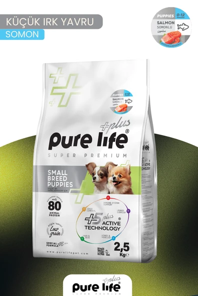 PureLife Plus Somonlu Küçük Irk Yavru Köpek Maması 2,5 KG ürün görseli 1